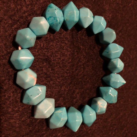 Beaded bracelets blue elastic - Picture 5 of 5